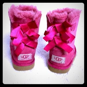 Pink Bailey Bows BabyGirl UGG boots preloved EUC